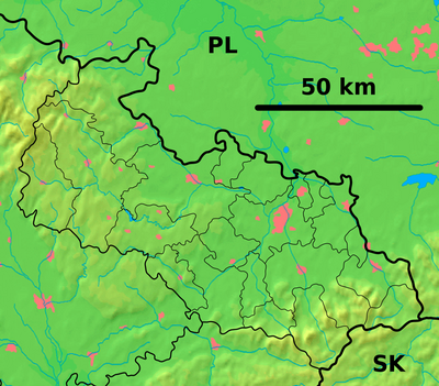 Moravian-Silesian Region - physical map.png