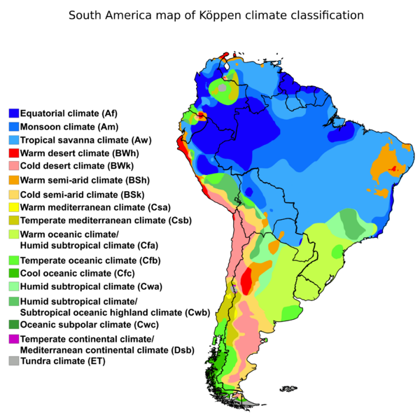 File:South America map of Köppen climate classification.svg