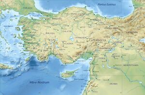 Location of Lycaonia in Anatolia.