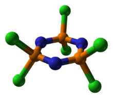 Hexachlorophosphazene ball-and-stick model
