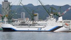 SUISO FRONTIER left side view at Kawasaki Heavy Industries Kobe Shipyard October 18, 2020.jpg