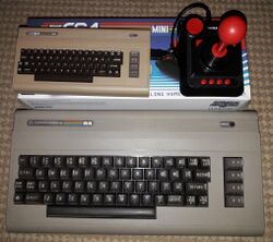 A C64 and a much-smaller THEC64 Mini