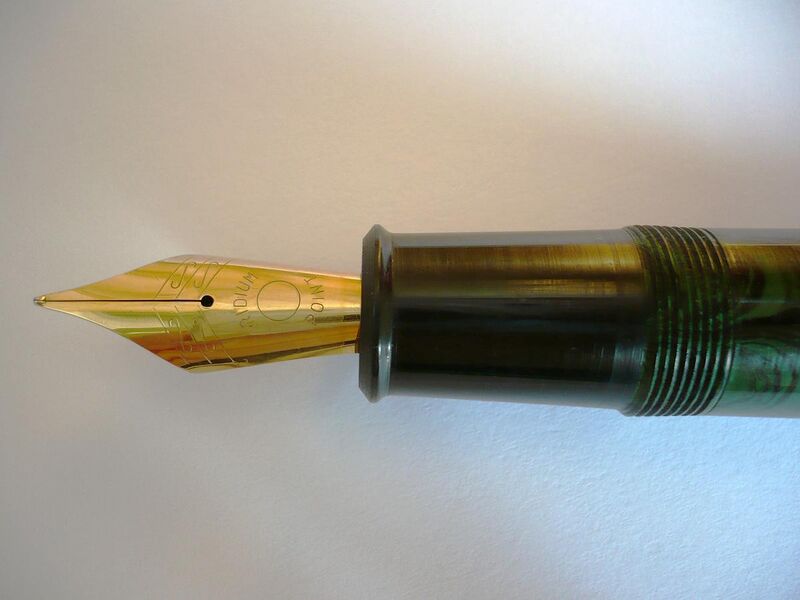 File:Gama Supreme Flat Top ebonite eyedropper fountain pen 3.JPG