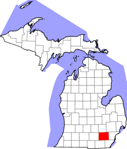 Map of Michigan highlighting Washtenaw County.svg