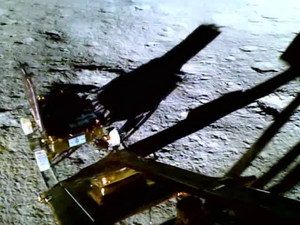 Pragyan rover deployed on the moon.webp