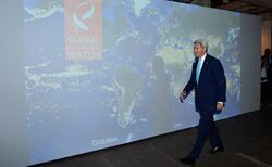 Secretary Kerry Heads to the Stage to Deliver Remarks at the Global Fishing Watch Preview Reception at the Long View Gallery in Washington (29661895376).jpg