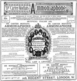 Newspaper advert for the ammoniaphone