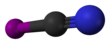 Ball and stick model of cyanogen iodide