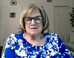 Elaine Showalter giving a talk via video call