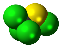 Perchloromethyl mercaptan molecule spacefill.png