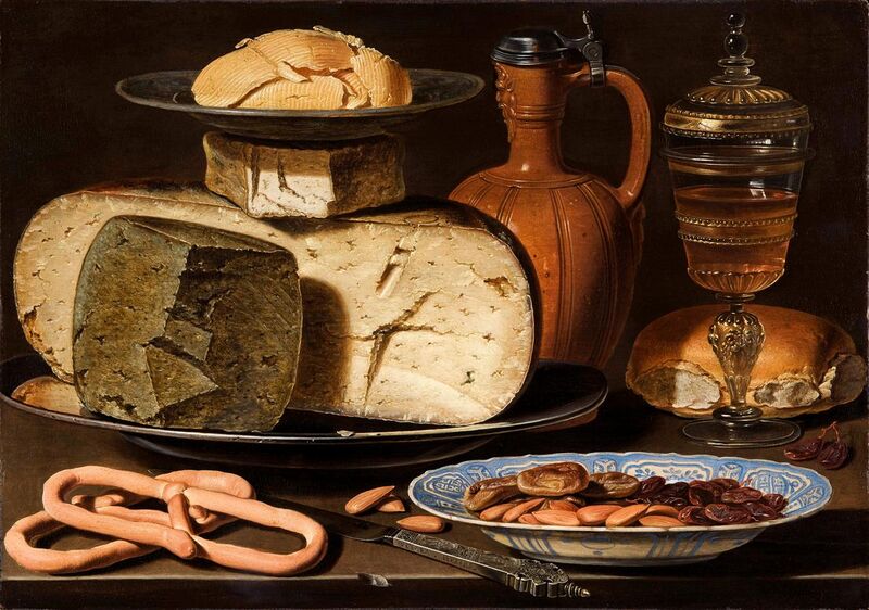 File:Clara Peeters - Still Life with Cheeses, Almonds and Pretzels.jpg