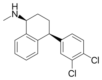 Chemical structure of sertraline (Zoloft), an SSRI that is reported to cause PSSD in some users