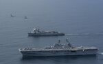 USS America (LHA-6) and Sargento Aldea (LSDH-91) underway off Chile in August 2014.JPG