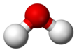 Ball-and-stick model of the water molecule