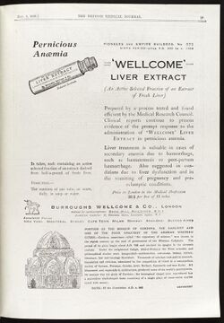 Advert, treatment for pernicious anaemia, 1930 Wellcome L0035380.jpg