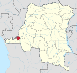 Kinshasa on map of DR Congo provinces