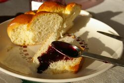 Elderberry jam on bread