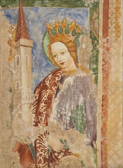 Saint Barbara (National Gallery of Slovenia, copy of church fresco from 1453).jpg
