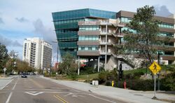 USCD Rady School of Management and The Village West Building 1 Dormitory, La Jolla, CA, USA - panoramio (1).jpg