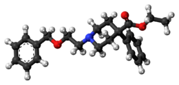 Ball-and-stick model of the benzethidine molecule