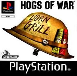 Box art for the game, a military helmet with the words "born to grill".