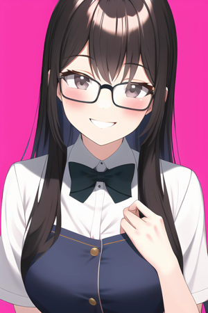Smiling high school girl with square glasses s-4012097278.webp