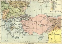 The Historical Atlas, 1911 – Distribution of Races in the Balkan Peninsula and Asia Minor.jpg