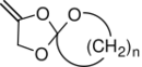 Structural formula of an unsaturated spiro orthoester. This kind of monomer is used as expanding monomer.