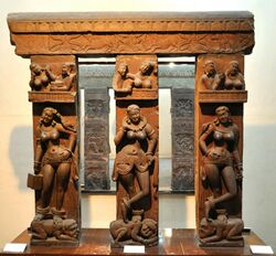 Bhutesvara Yakshis Mathura reliefs 2nd century CE front.jpg