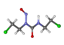 Ball-and-stick model of carmustine molecule