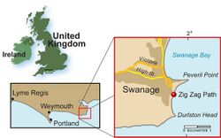Map of part of the southern coast of England