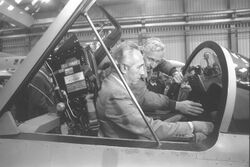 Flickr - Government Press Office (GPO) - P.M. Peres in a Lavi Fighter.jpg