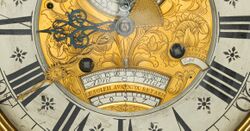 detail of the face of an 18th-century equation clock