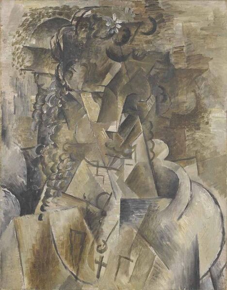 File:Georges Braque, 1911-12, Girl with a Cross, oil on canvas, 55 x 43 cm, Kimbell Art Museum, Fort Worth, Texas.jpg
