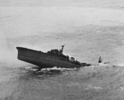 Japanese cruiser Kashii sinking in the South China Sea on 12 January 1945 (80-G-300684).jpg