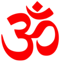 OM is a popular symbol in Hinduism. It is a Sanskrit letter in the Devanagari script.
