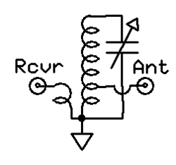 Preselector, Wiring diagram of a simple radio circuit.png