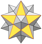 File:Small stellated dodecahedron (gray with yellow face).svg