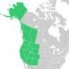 Symphyotrichum foliaceum distribution map: Canada — Alberta and British Columbia; US — Alaska, Arizona, California, Colorado, Idaho, Montana, Nevada, New Mexico, Oregon, Utah, Washington, and Wyoming.
