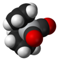 Space-filling model of the titanocene dicarbonyl molecule