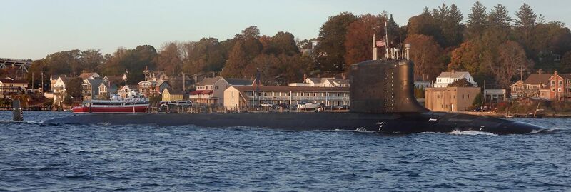 File:USS Vermont (SSN-792) underway on the Thames River at Groton, Connecticut (USA), on 15 October 2020 (201015-N-AY957-202).JPG
