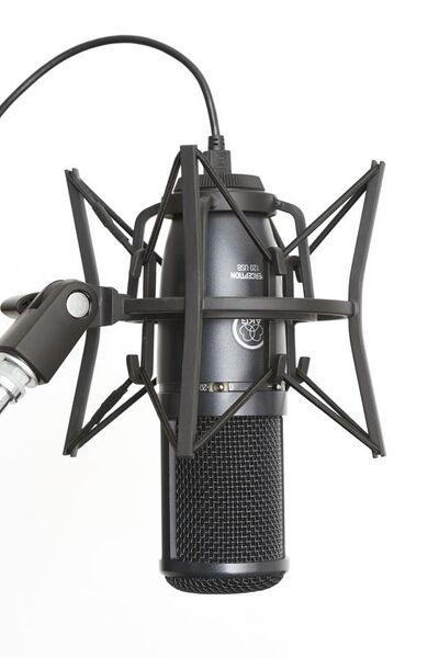 File:AKG Perception 120 USB condenser microphone with SH 100 shock mount.jpg
