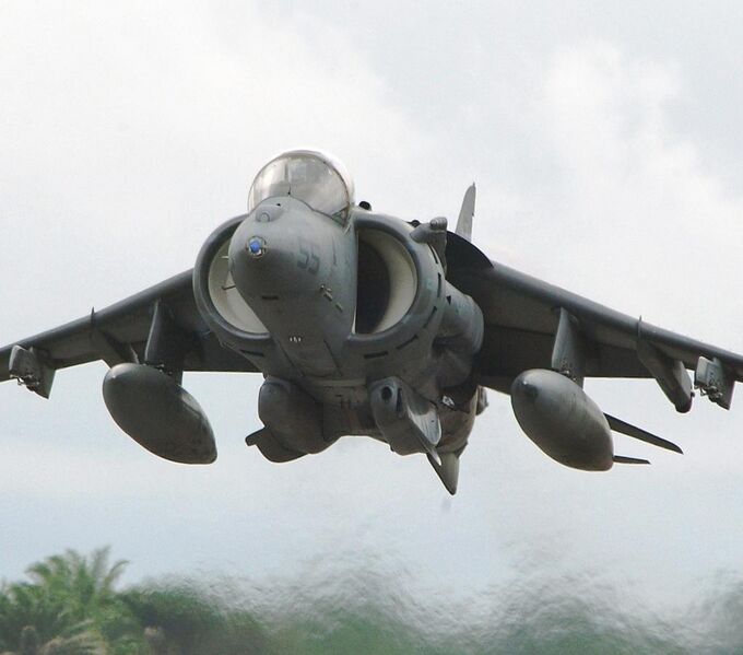 File:AV-8B Harrier taking off in Sierra Leone - May 2006 (Defense Visual Information Center, USMC, USDoD) CROPPED.jpg