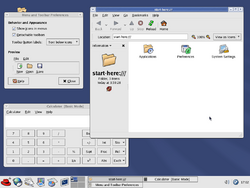 Bluecurve in use with Fedora Core 1 (Yarrow) on the GNOME 2.4 Desktop