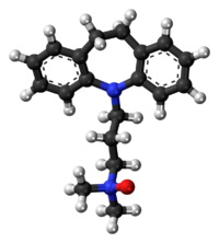 Ball-and-stick model of the imipraminoxide molecule