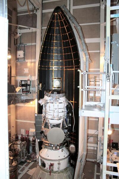 File:Installation of the Payload fairing around WISE.jpg