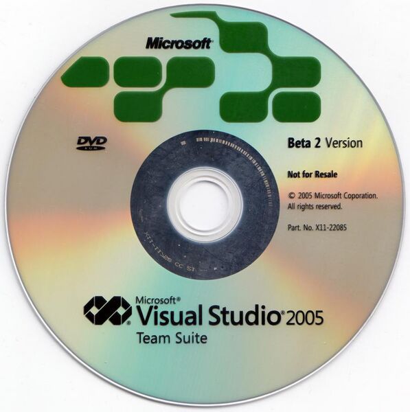 File:Visual Studio 2005 Beta 2 Team Suite DVD.jpg