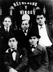 Benjamín Jarnés, Humberto Pérez de la Ossa, Luis Buñuel. Rafael Barradas y Federico García Lorca. Madrid, 1923