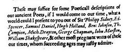 Extract from a book praising several poets including Shakespeare