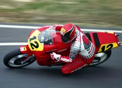 Randy Mamola, riding the Cagiva C589 at the 1989 Japanese Grand Prix
